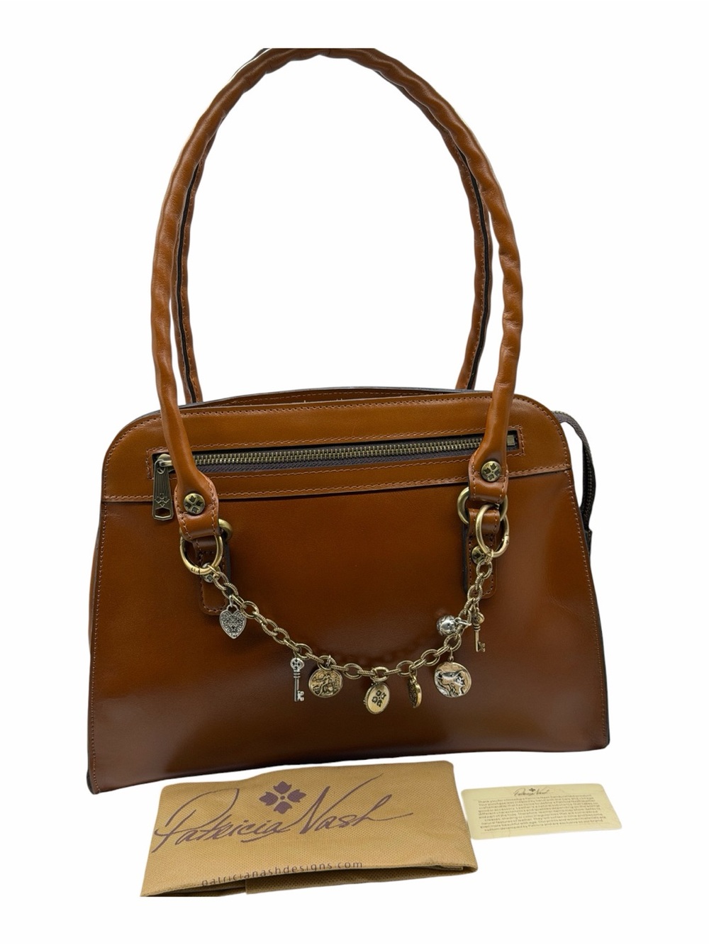 MWT Patricia Nash Heritage Collection  Handbag Shoulder Bag with Charm Chain